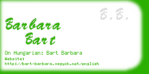 barbara bart business card